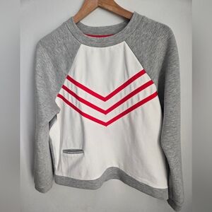 MOVETES Gray and White Sweatshirt with Red Stripes